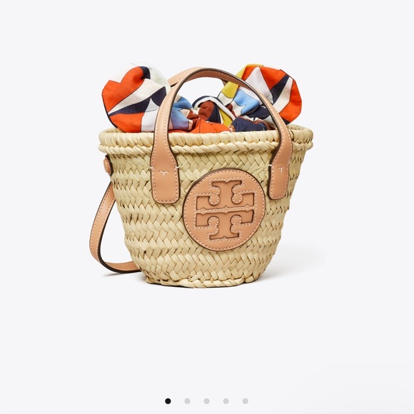 NWT Tory Burch ELLA STRAW MICRO BASKET TOTE BAG - Picture 3 of 9